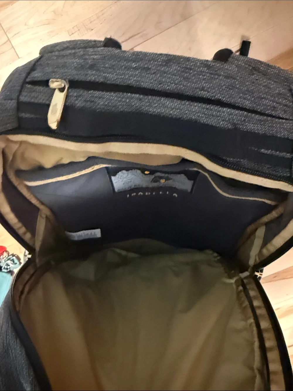 The North Face Black & Heather Gray Backpack with Yellow Logo
